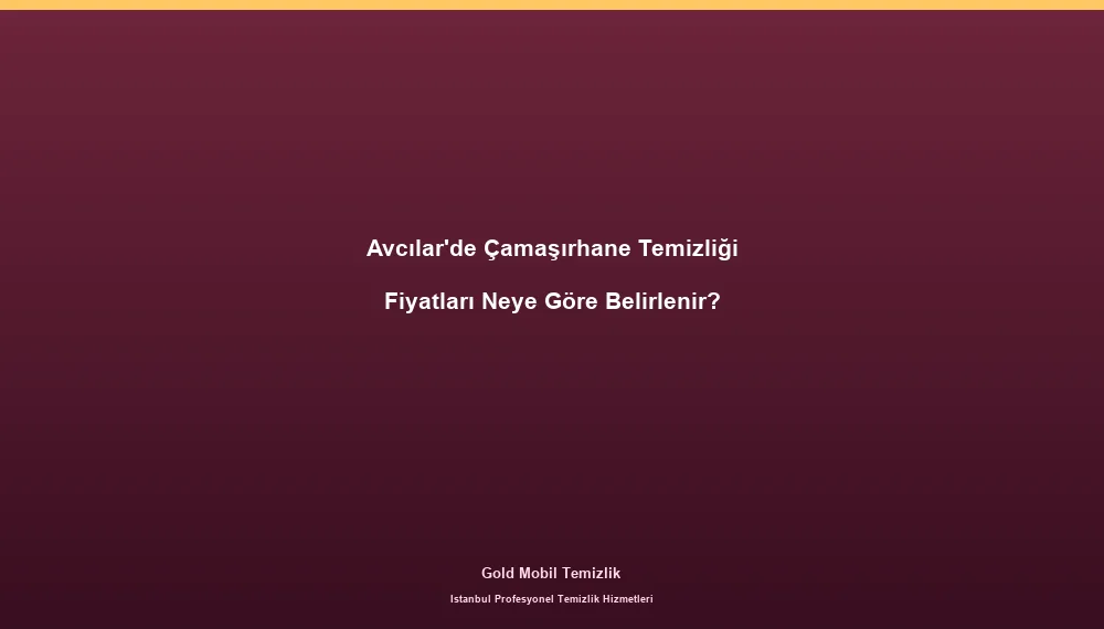 Avcılar'de Çamaşırhane Temizliği Fiyatları Neye Göre Belirlenir?