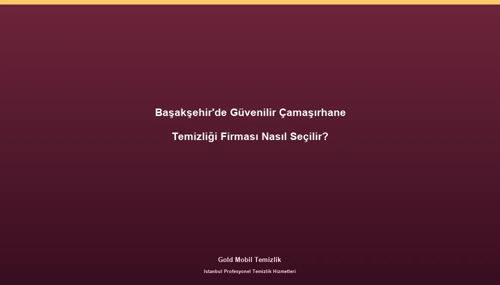 Başakşehir'de Güvenilir Çamaşırhane Temizliği Firması Nasıl Seçilir?