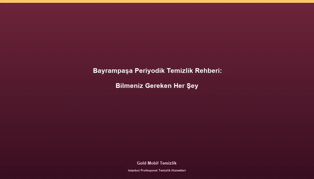Bayrampaşa Periyodik Temizlik Rehberi: Bilmeniz Gereken Her Şey