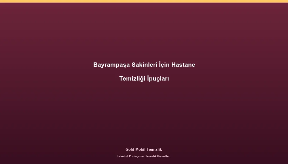Bayrampaşa Sakinleri İçin Hastane Temizliği İpuçları