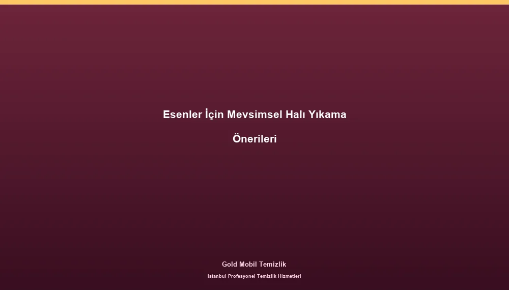 Esenler İçin Mevsimsel Halı Yıkama Önerileri