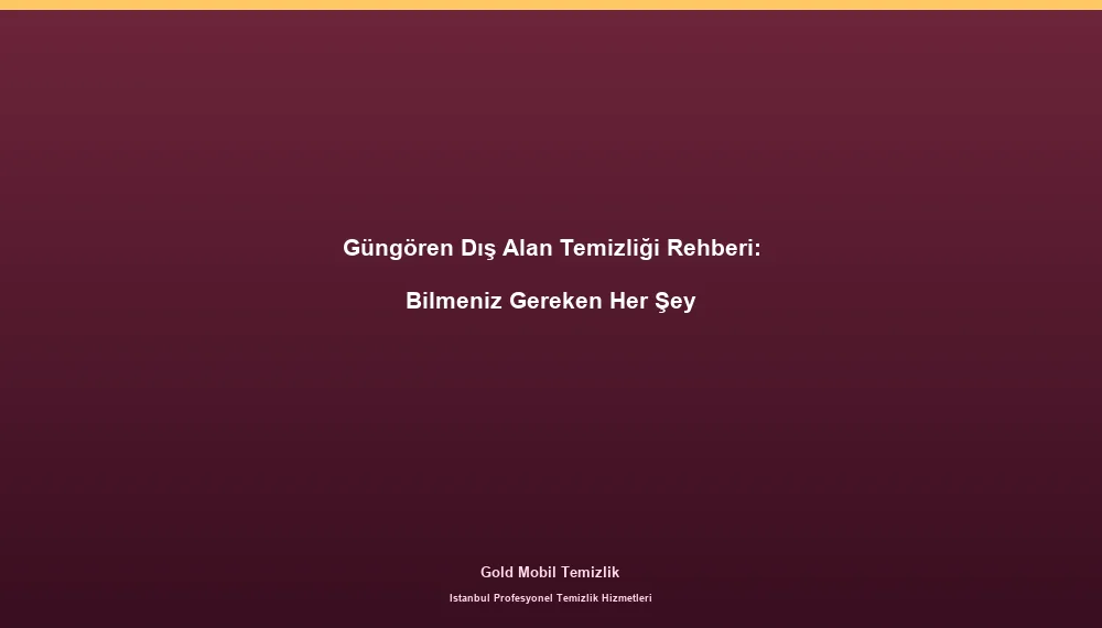 Güngören Dış Alan Temizliği Rehberi: Bilmeniz Gereken Her Şey