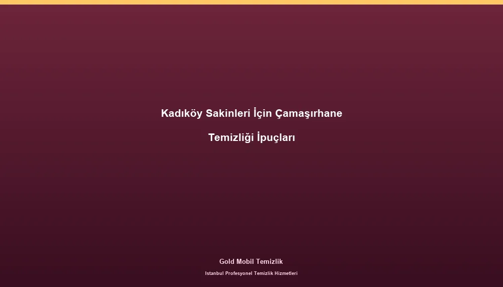 Kadıköy Sakinleri İçin Çamaşırhane Temizliği İpuçları