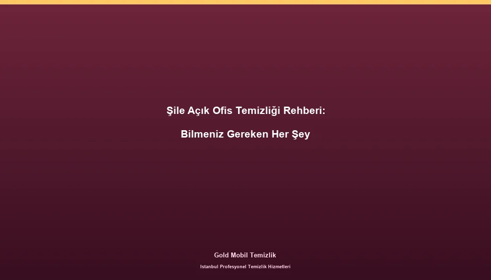 Şile Açık Ofis Temizliği Rehberi: Bilmeniz Gereken Her Şey