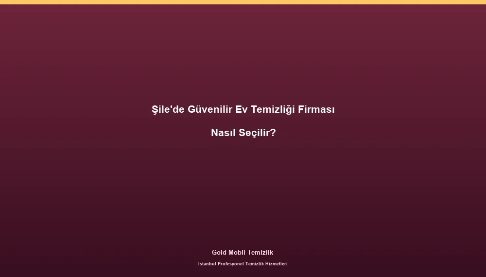 Şile'de Güvenilir Ev Temizliği Firması Nasıl Seçilir?